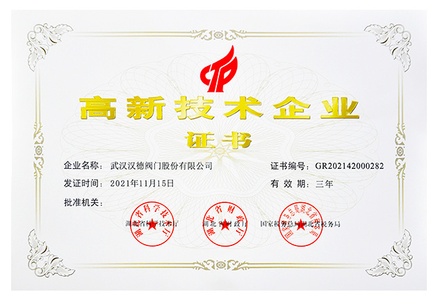 漢德股份高新企業證書20241115